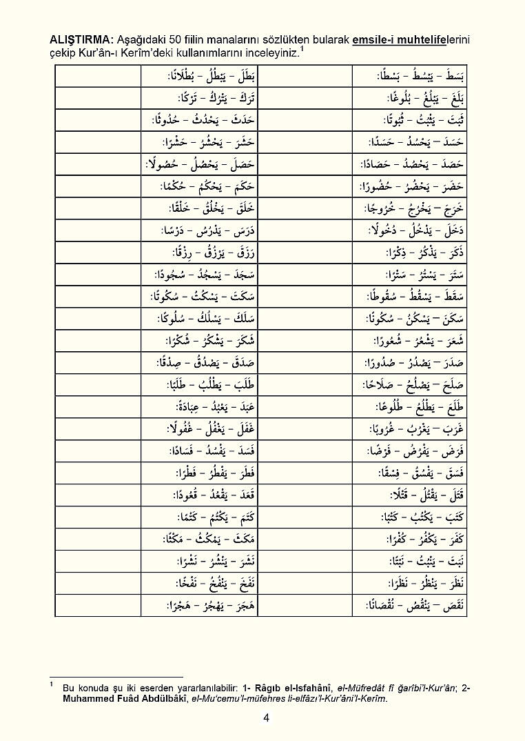 Arapçada Kelime Çekimleri (Emsile - Bablar - Aksamı Seba) - كتب موسى علاق الجزء الأول كلمة - 4